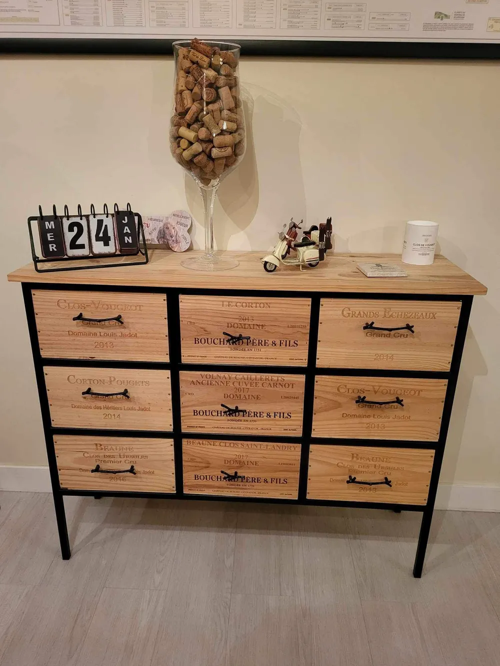 Commode d'atelier 9 tiroirs Grands Crus